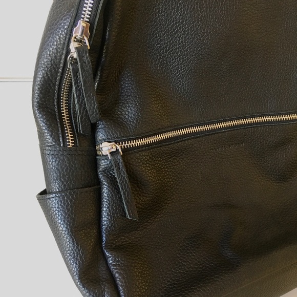 Black leather backpack